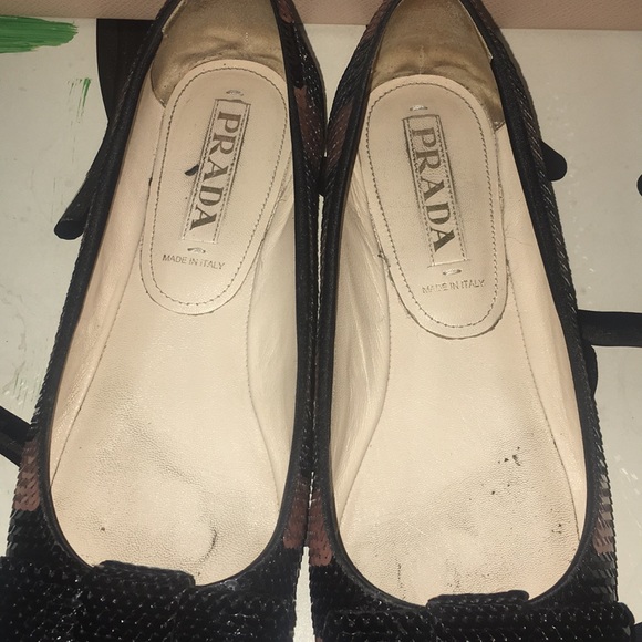 Prada Sequin Stripe Ballet Flats - Picture 6 of 6